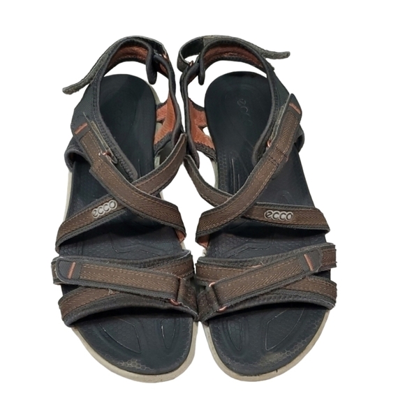 Ecco Womens Outdoor Comfort Hook&loop Cross Strap Sandals shoes sz 38/7-7.5 - Picture 1 of 11